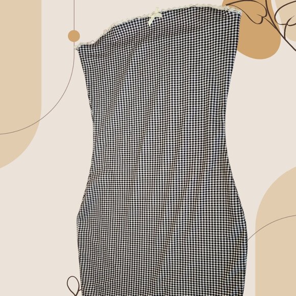 Strapless Plaid Mini Sun Dress - Picture 1 of 2